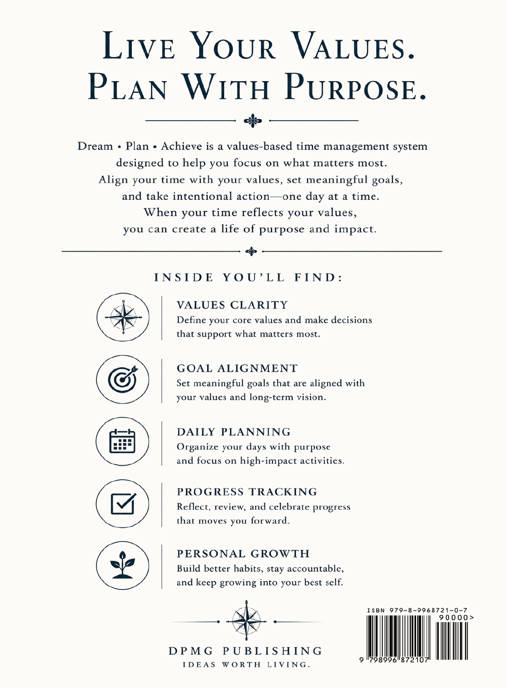 Back cover of Dream Plan Achieve